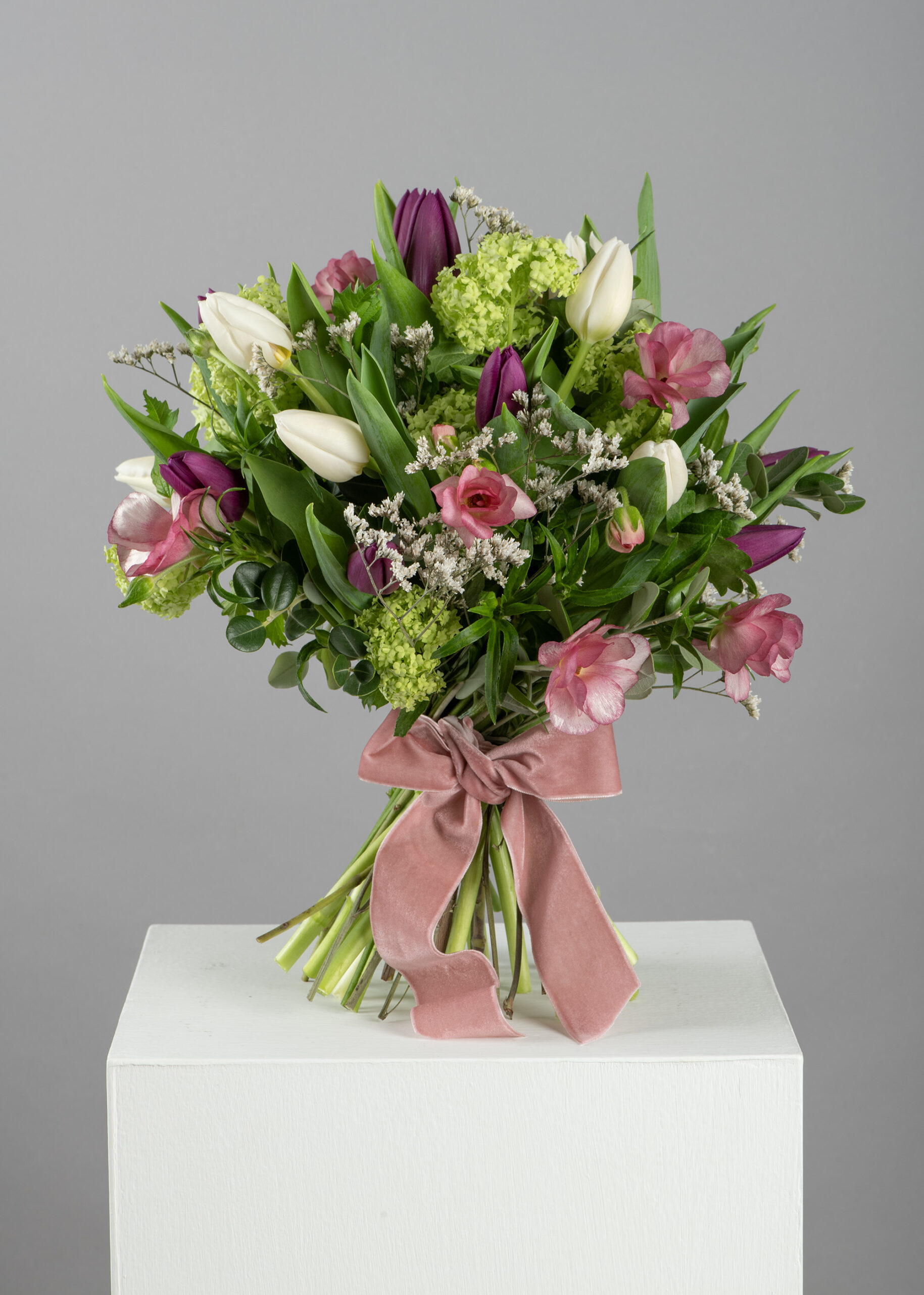 Spring-handtied-bouquet-in-pinks-and-whites
